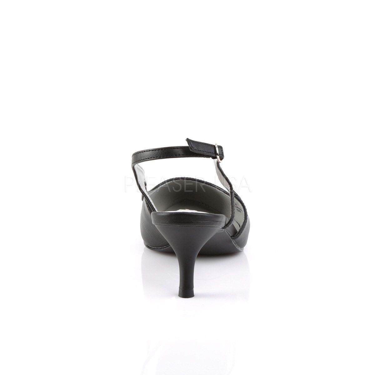 KITTEN-02 Black Faux Leather Pleaser Pink Label
