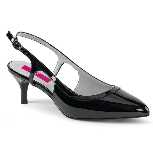 KITTEN-02 Black Patent Pleaser Pink Label