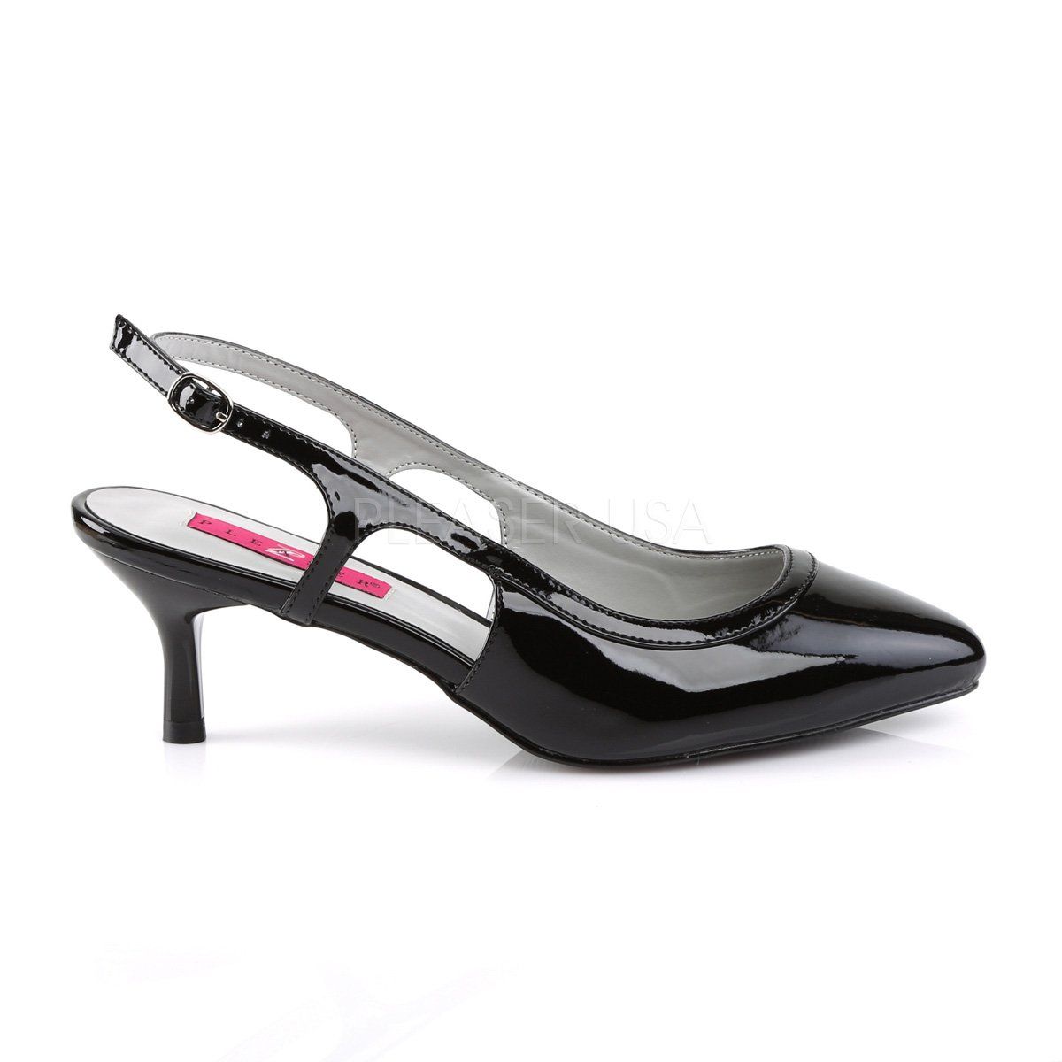 KITTEN-02 Black Patent Pleaser Pink Label
