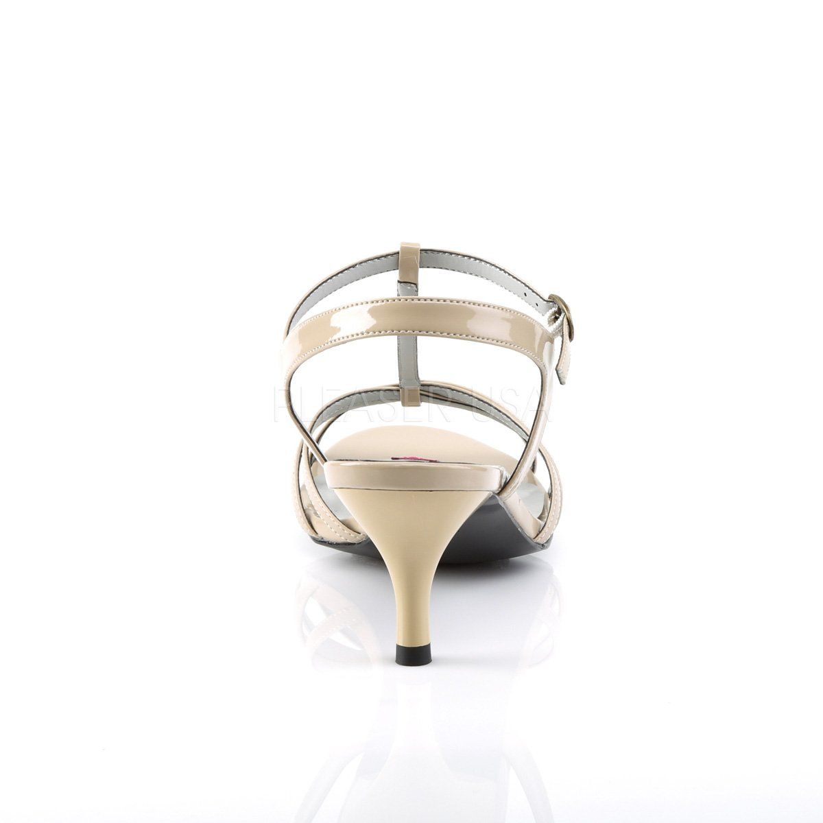 KITTEN-06 Cream Patent Pleaser Pink Label