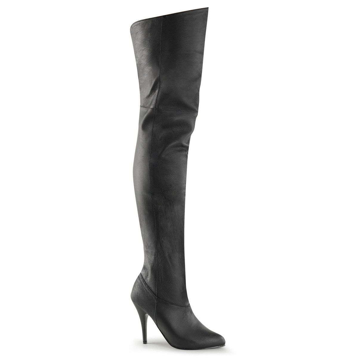 LEGEND-8868 Black Leather (P) Thigh Boot Pleaser