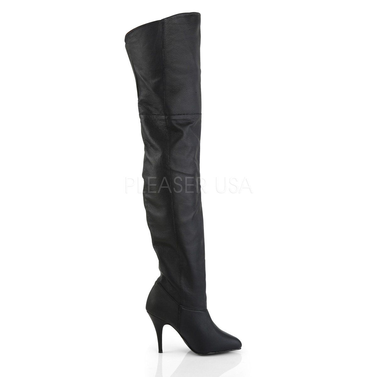 LEGEND-8868 Black Leather (P) Thigh Boot Pleaser