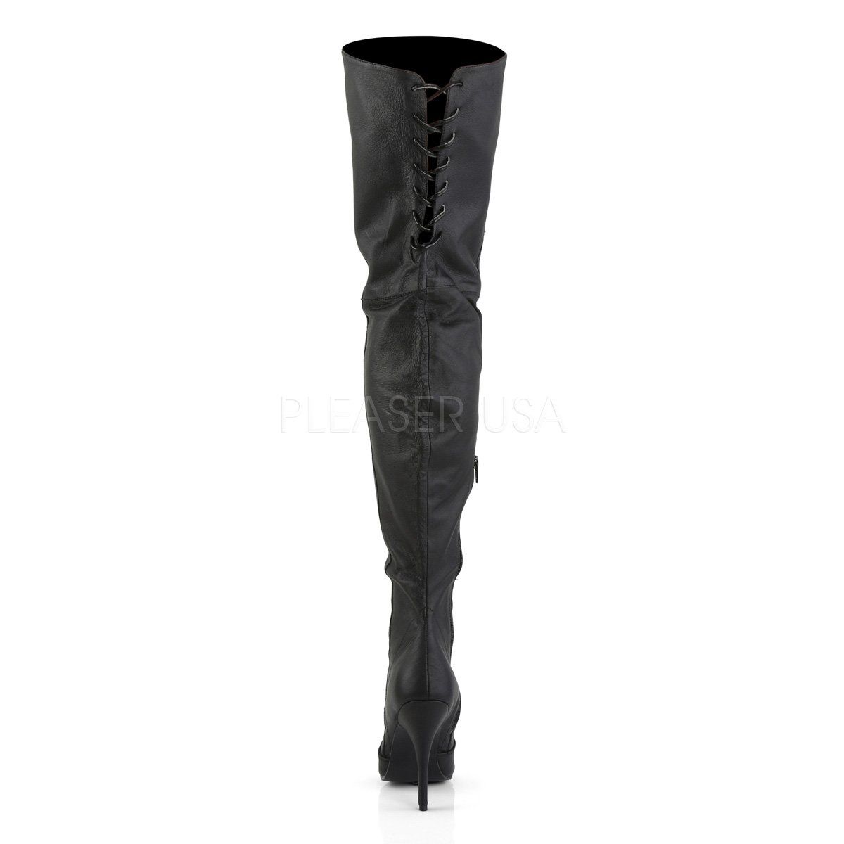 LEGEND-8899 Black Leather (P) Thigh Boot Pleaser