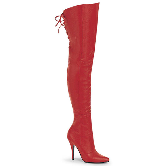 LEGEND-8899 Red Leather (P) Thigh Boot Pleaser
