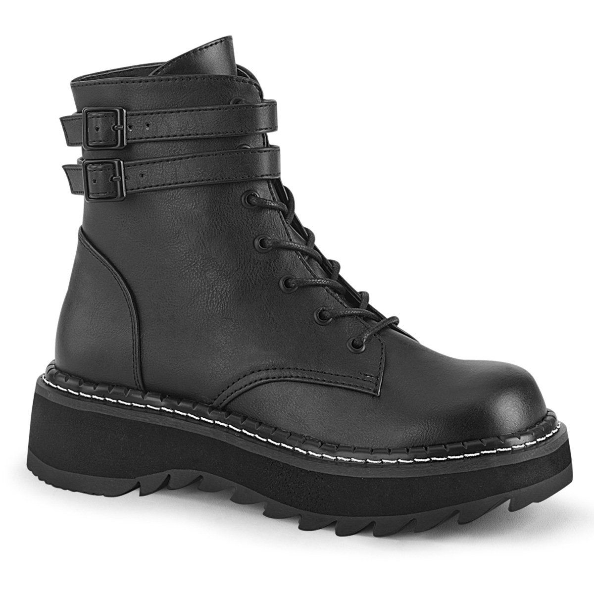 LILITH-152 Black Vegan Leather Ankle Boot Demonia