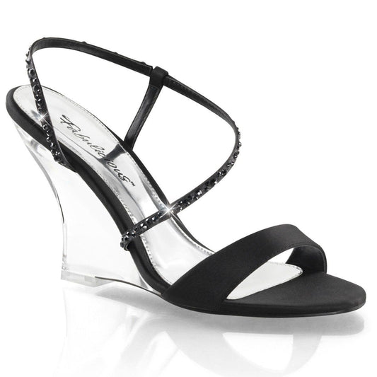 LOVELY-417 Black Satin/Clear Fabulicious