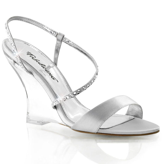 LOVELY-417 Silver Satin/Clear Fabulicious