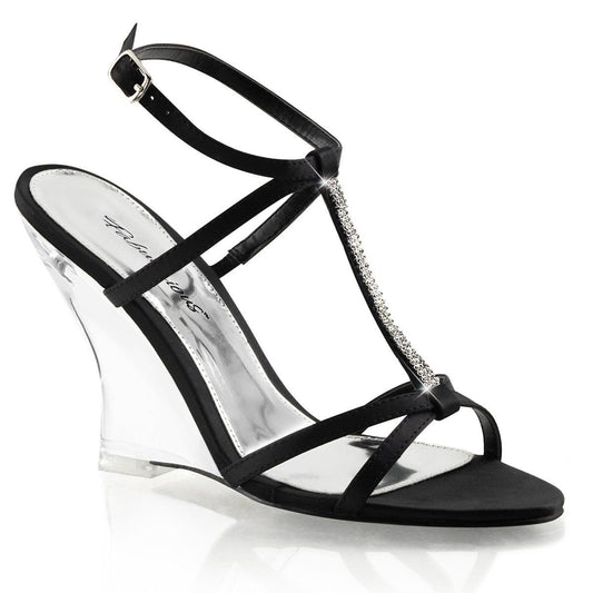 LOVELY-428 Black Satin/Clear Fabulicious
