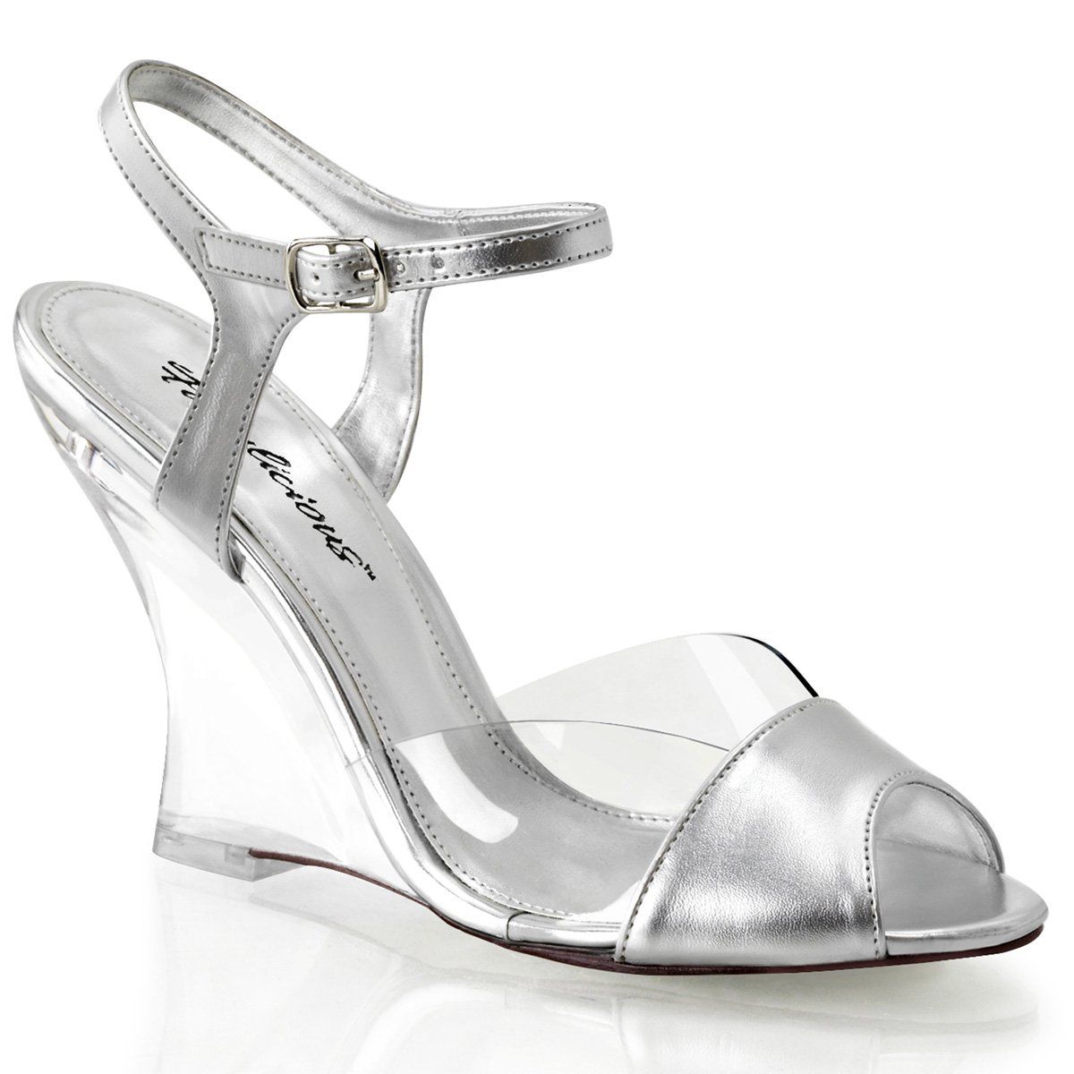 LOVELY-442 Clear-Silver Metallic Pu Fabulicious