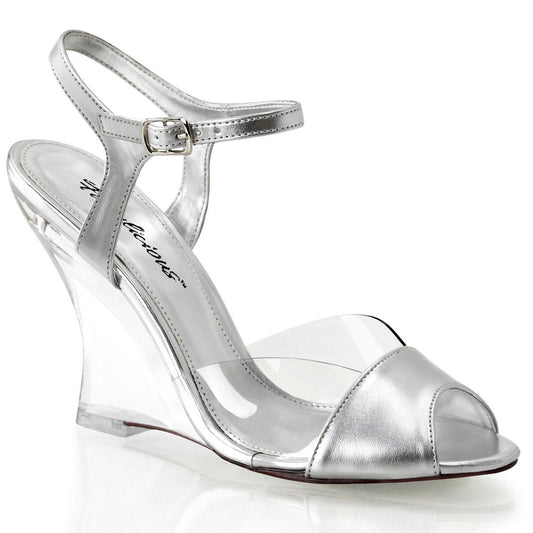 LOVELY-442 Clear-Silver Metallic Pu Fabulicious