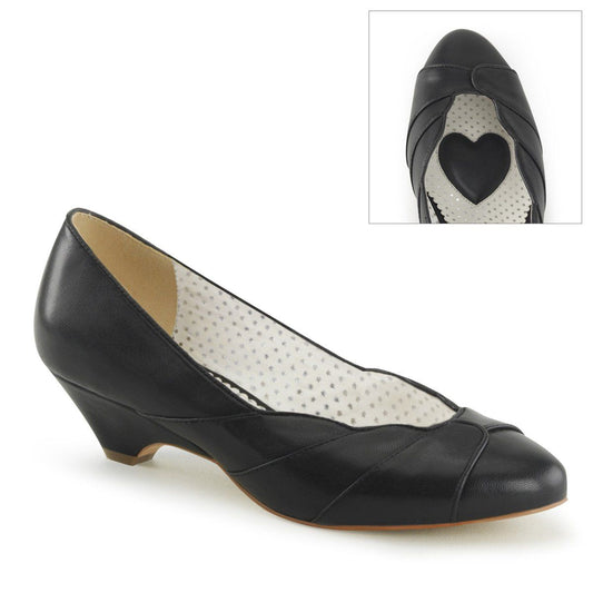 LULU-05 Black Faux Leather Pin Up Couture