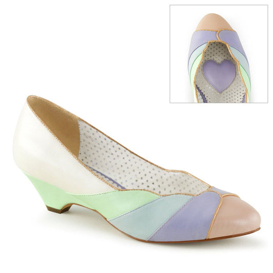 LULU-05 Whit-Mint Multi Faux Leather Pin Up Couture