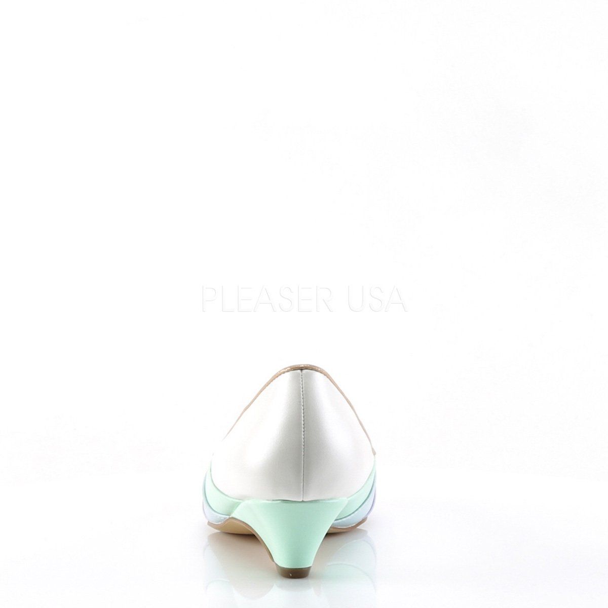LULU-05 Whit-Mint Multi Faux Leather Pin Up Couture