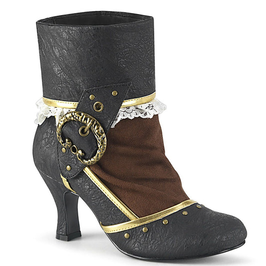 MATEY-115 Black Distressed Pu-Brown Microfiber Funtasma