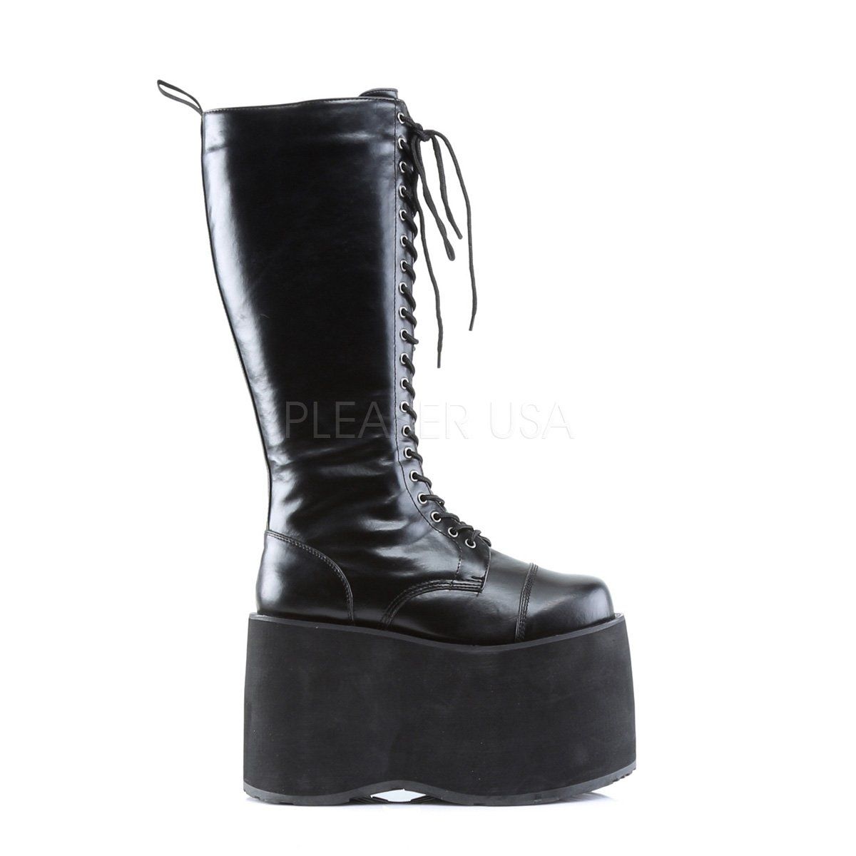 MEGA-602 Black Pu Knee Boot Demonia