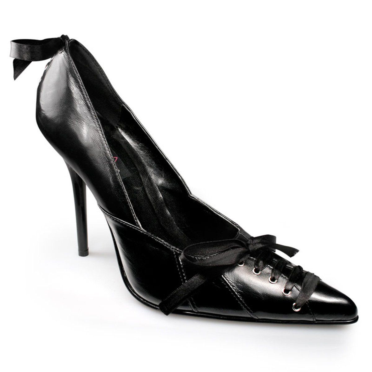 MILAN-07 Black Leather Pump Pleaser