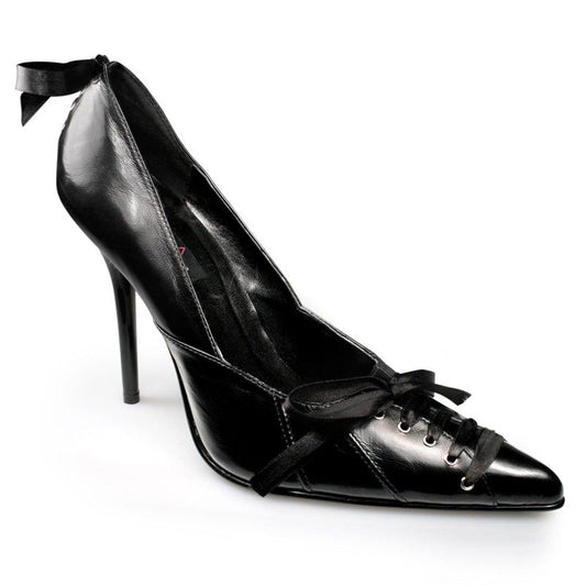 MILAN-07 Black Leather Pump Pleaser