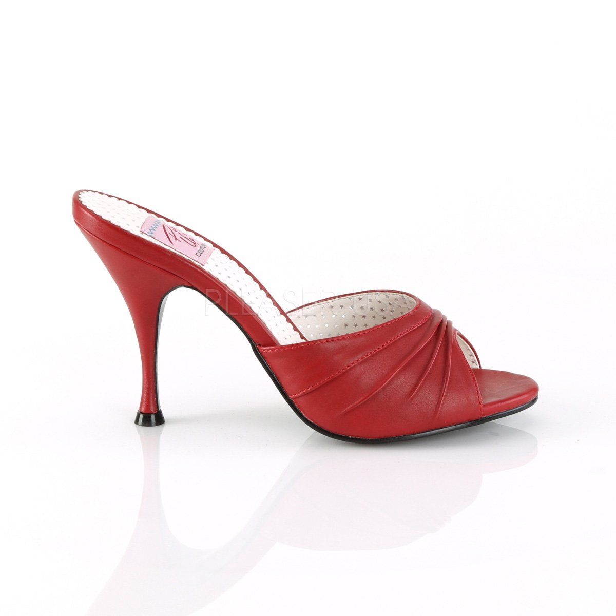 MONROE-01 Red Faux Leather Pin Up Couture
