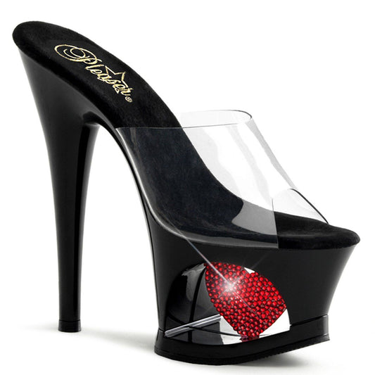 MOON-701HRS Clear/Black-Red Slide Pleaser