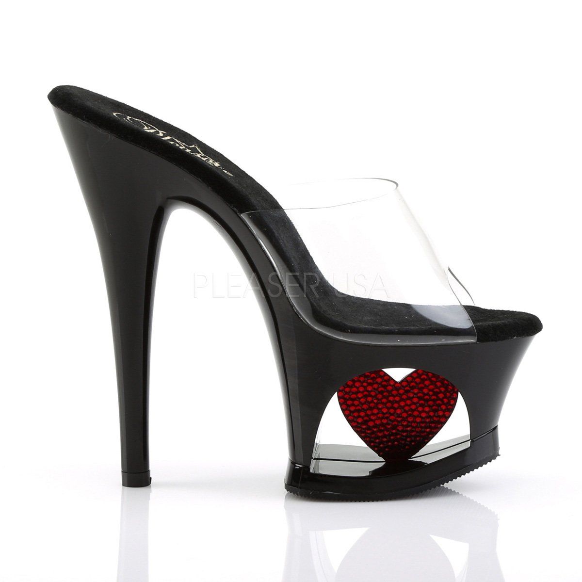 MOON-701HRS Clear/Black-Red Slide Pleaser