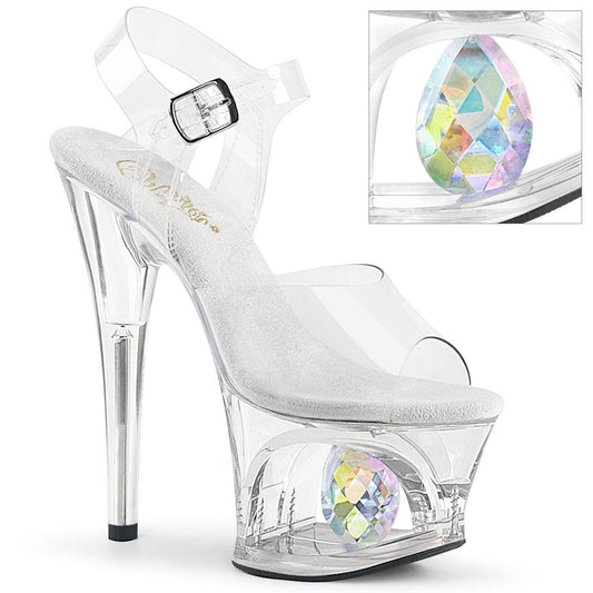 MOON-708DIA Clear Platform Sandal Pleaser
