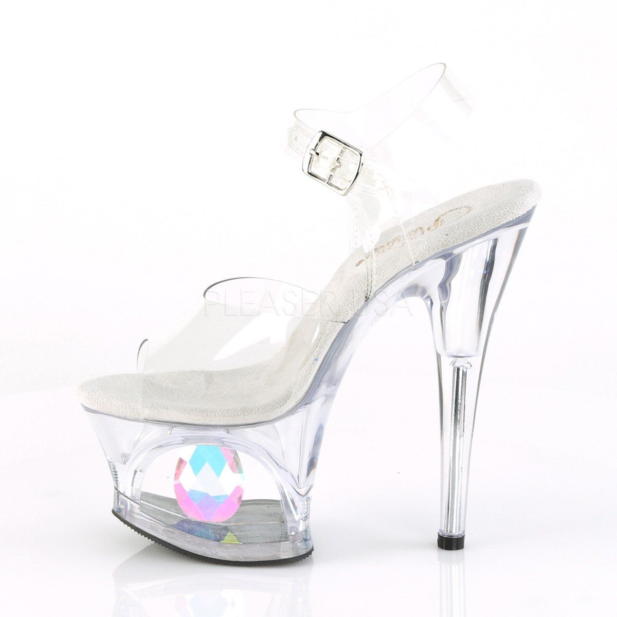 MOON-708DIA Clear Platform Sandal Pleaser