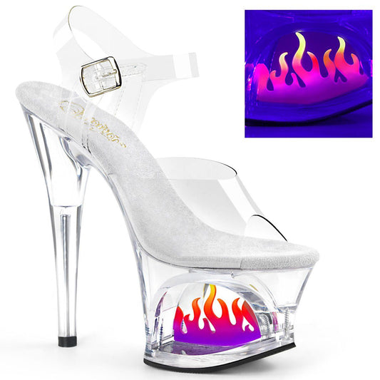 MOON-708FLM Clear-Ombre Platform Sandal Pleaser
