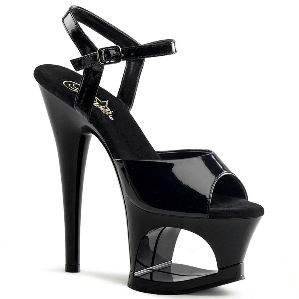 MOON-709 Black Platform Sandal Pleaser