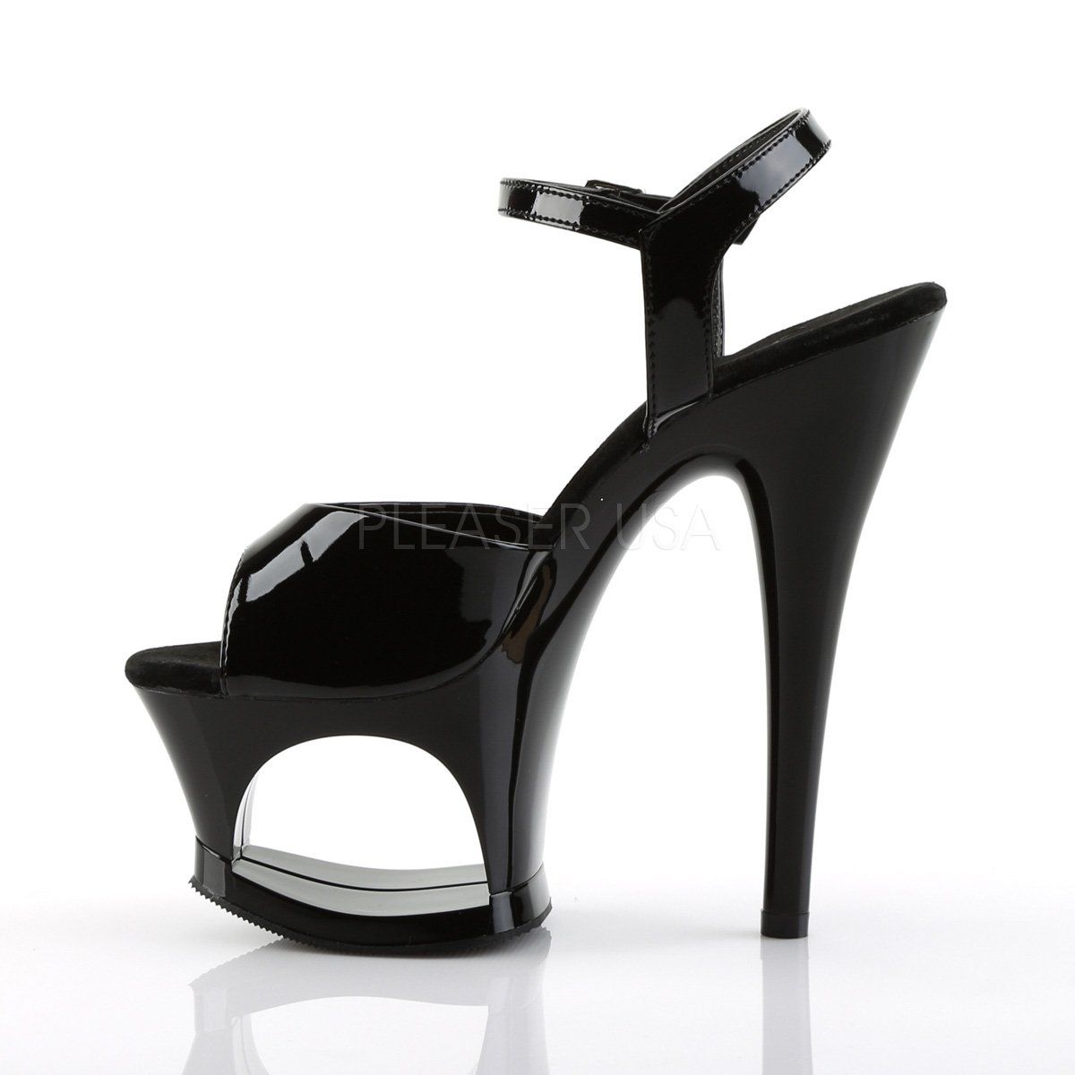 MOON-709 Black Platform Sandal Pleaser
