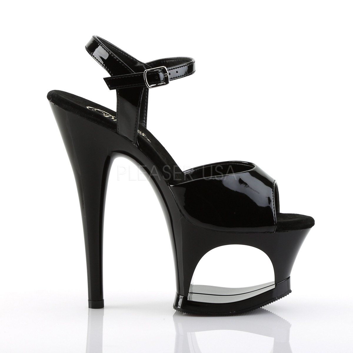 MOON-709 Black Platform Sandal Pleaser