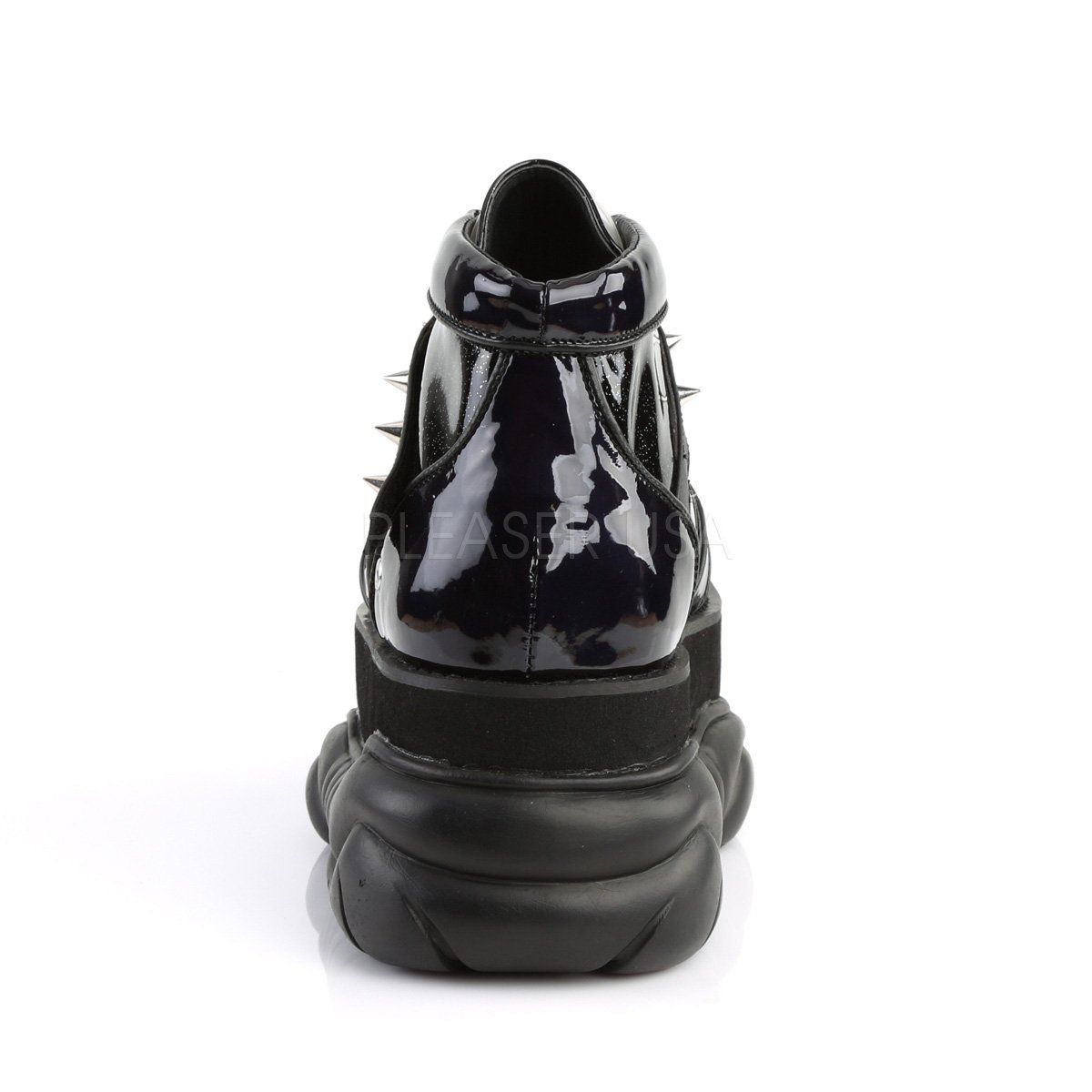 NEPTUNE-100 Black Glitter-Silver Boot Demonia