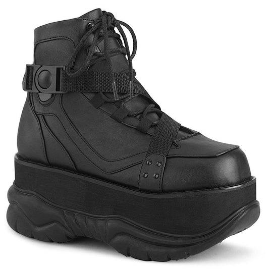 NEPTUNE-181 Black Vegan Leather Ankle Boot Demonia