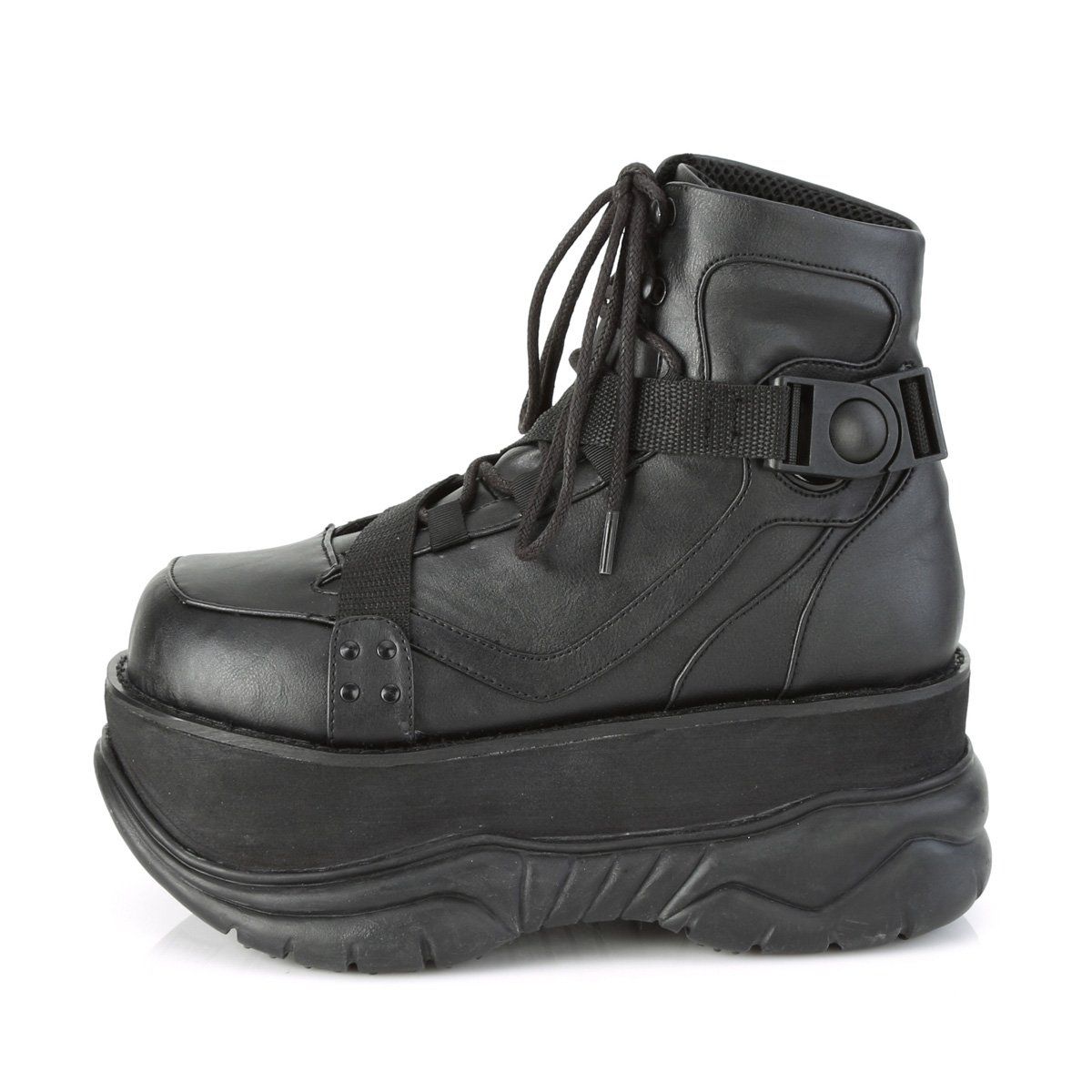 NEPTUNE-181 Black Vegan Leather Ankle Boot Demonia