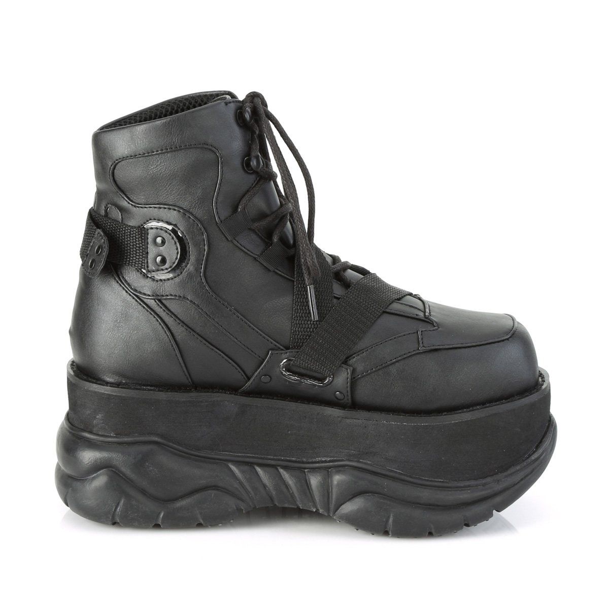 NEPTUNE-181 Black Vegan Leather Ankle Boot Demonia