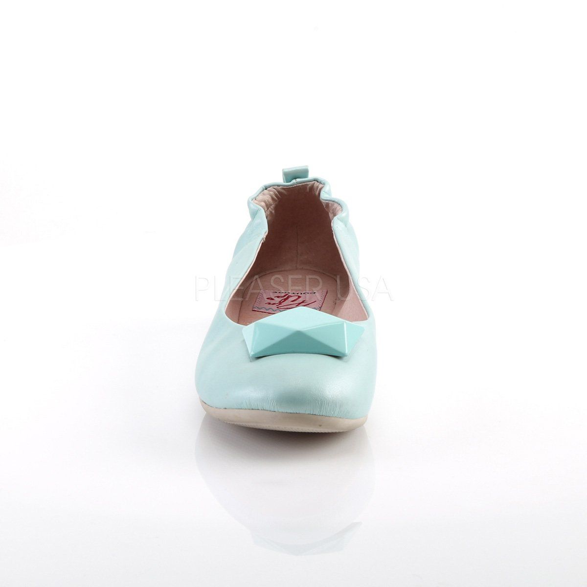 OLIVE-08 Aqua Faux Leather Pin Up Couture