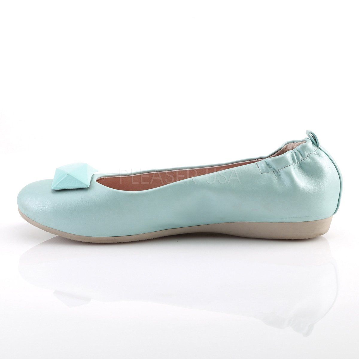 OLIVE-08 Aqua Faux Leather Pin Up Couture