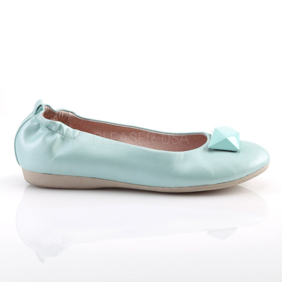 OLIVE-08 Aqua Faux Leather Pin Up Couture