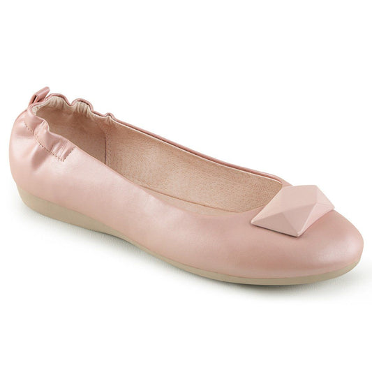 OLIVE-08 Baby Pink Faux Leather Pin Up Couture