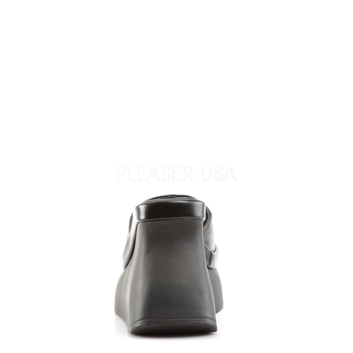 PACE-01 Black Vegan Leather Sandal Demonia