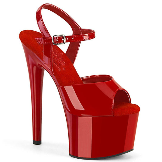 PASSION-709 Red Patent Platform Sandal Pleaser