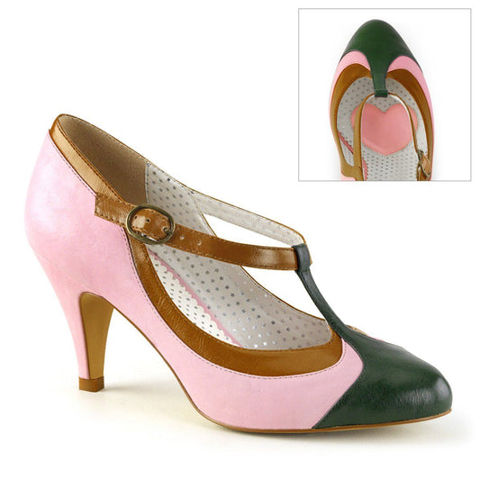 PEACH-03 Baby Pink Multi Faux Leather Pin Up Couture