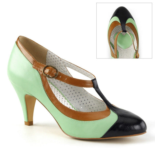 PEACH-03 Mint Multi Faux Leather Pin Up Couture
