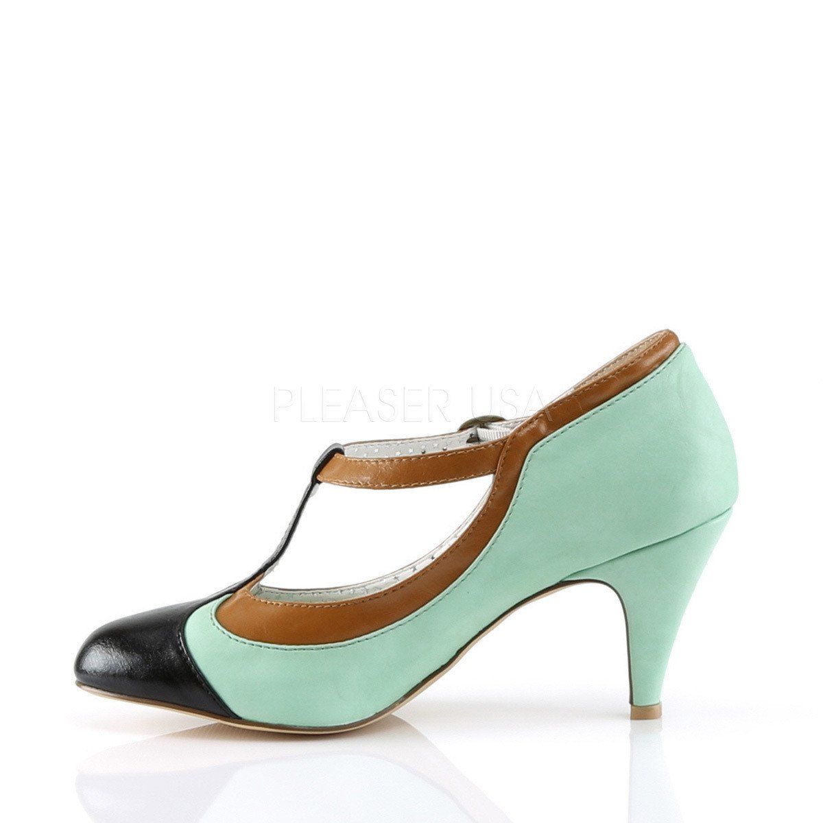 PEACH-03 Mint Multi Faux Leather Pin Up Couture