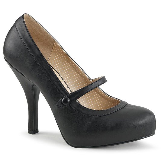 PINUP-01 Black Faux Leather Pleaser Pink Label