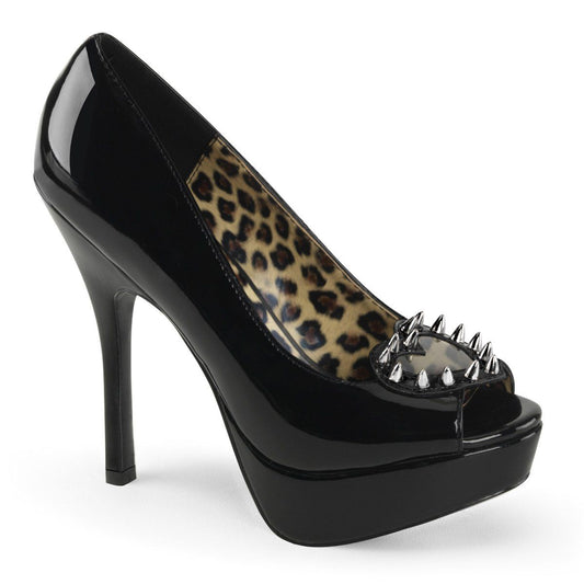 PIXIE-17 Black Patent-Pvc Pump Demonia
