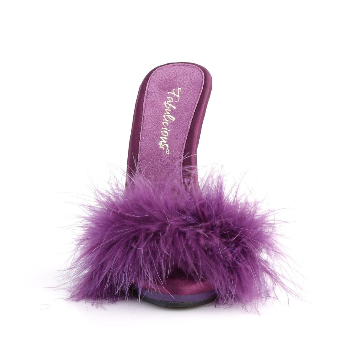 POISE-501F Purple Satin-Marabou Fur/Purple Fabulicious