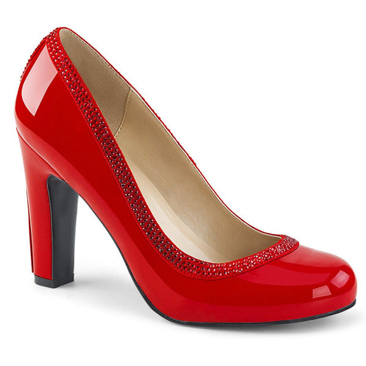 QUEEN-04 Red Patent Pleaser Pink Label