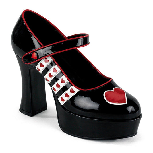 QUEEN-55 Black-White-Red Patent Funtasma