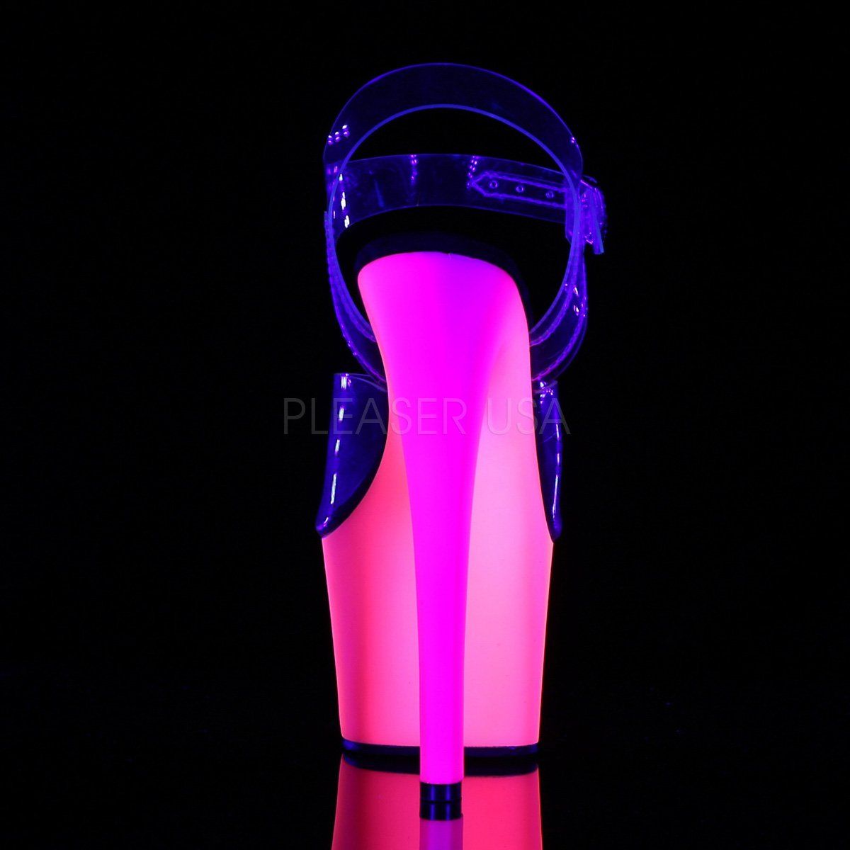RAINBOW-308UV Clear/Neon Multi Platform Sandal Pleaser