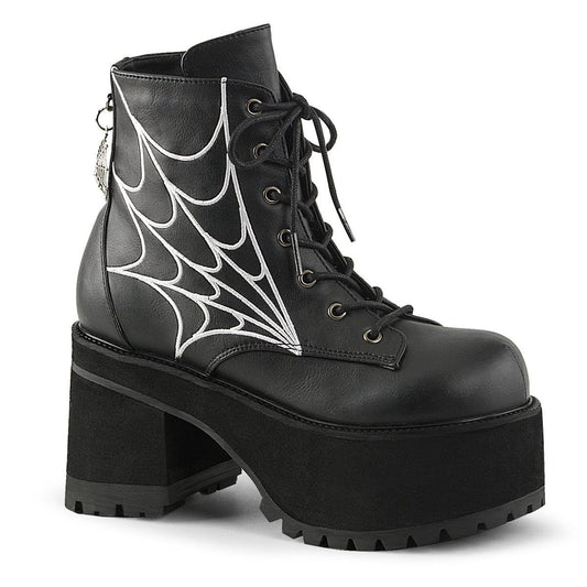 RANGER-105 Black Vegan Leather Ankle Boot Demonia